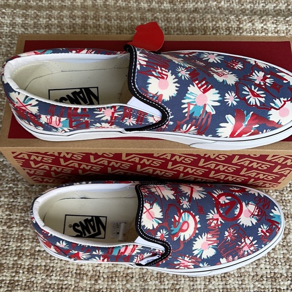 Vans Classic Slip On Vans Crew Floral/Red Men’s - Picture 4 of 16